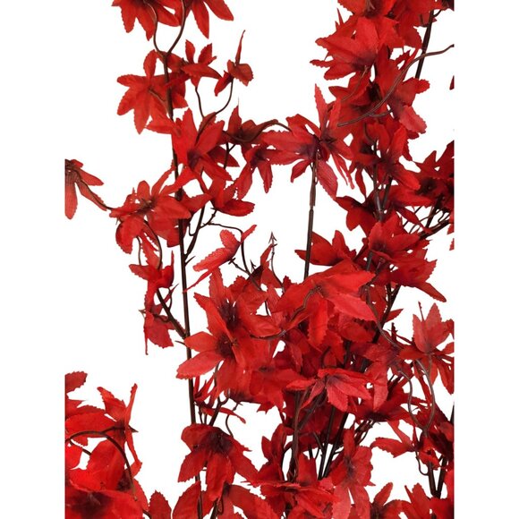 Artificial Red Maple Leaf Stems Fall Filler Floral Decor - Set Of 3 - Picture 13 of 14